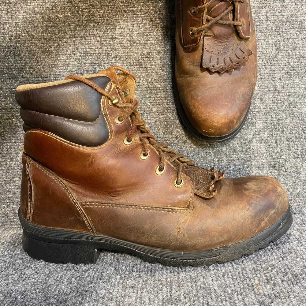 Timberland PRO Mens 10 Brown Leather Hiking Work Boots Lace Up Kilt